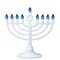 Rite Lite 11.5" White and Blue Traditional Style LED Battery Powered Hanukkah Menorah